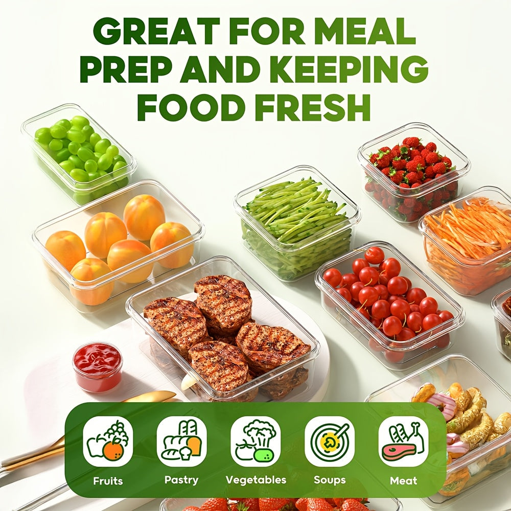 60pcs Food Storage Containers with Lids, BPA-Free Plastic Food Containers for Kitchen Storage, Leak Proof, Reusable Meal Prep Containers with Labels & Pen