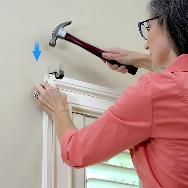 4/8pcs No-Drill Curtain Rod Bracket, Adjustable Curtain Rod Holder with Easy Installation, Heavy-Duty Window Curtain Support with Wall-Mounted Design, Ideal for Living Room, Bedroom, And Doors