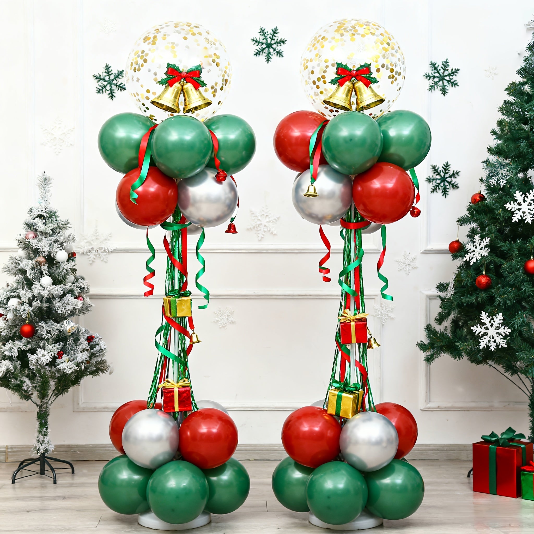 Balloon Column Stand Kit Set of 2, 7Ft Height Adjustable Balloon Arch Kit, Metal Telescopic Pillar Balloon Stand, Birthday Party, Graduation, Wedding Christmas Decorations for Halloween Halloween, Christmas