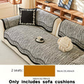 2/3/4/Large-4 Seater Premium Minimalist Chenille Sofa Cushion, All Season Universal Sofa Cushion, Fixed Anti Slip And Anti Cat Scratch Sofa Towel, Soft Chenille, Non-Slip Sofa Cover, Suitable For Living Room, Bedroom, Easter Home Decoration