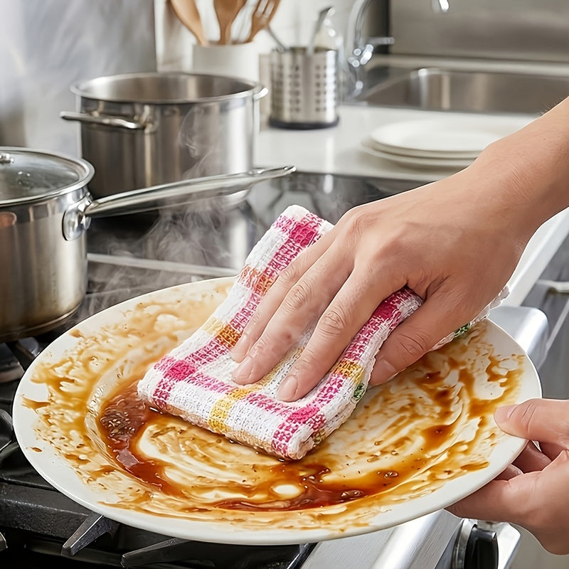 12pcs Kitchen Dish Cloths - Dishwashing and Scrubbing Kitchen Towels, Christmas Holiday Kitchen Towel Set, Super Absorbent Dish Towels, Assorted Colors