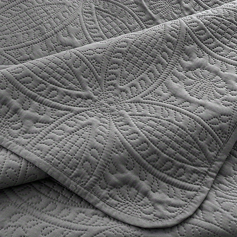 1pc Lightweight All-Season Bedspread - Soundwave Technology Embossed Coin Pattern, Soft & Breathable, Non-Slip Design for Bedroom/ Dorm/ Guest Room Choose from 6 Stylish Colors(Excludes Pillowcases)