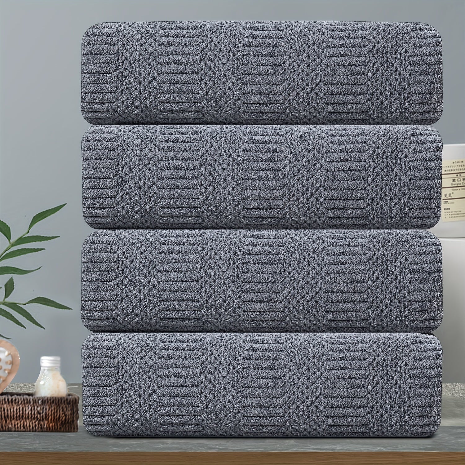 Oversized Bath Towels Set, Extra Large Towel Microfiber Soft XL Bath Sheet Super Absorbent Bathroom Towels Set Quick Dry Plus Size Shower Towels for Family Hotel, Wash Cloths
