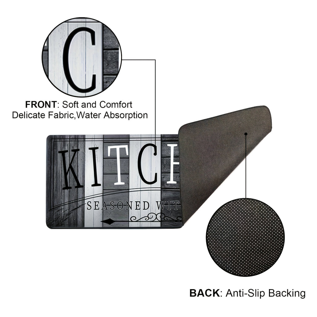 High-Quality Printed Absorbent Kitchen Mat - Made From Slip-resistant, Durable Material; Ideal for Kitchen Door Mats, Hallway Mats, Entryway Decor, Modern Kitchen Mats, Laundry Room Mats, And Kitchen Carpet Mats