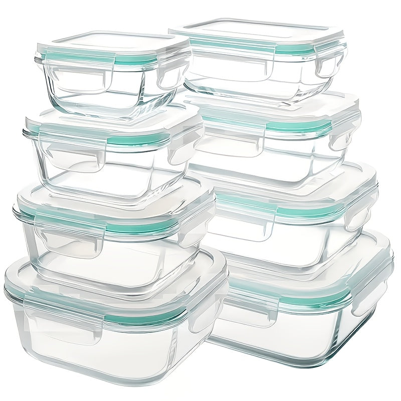 24/16pcs (12/8 Lids And 12/8 Containers) Sealed Glass Food Storage Container, Outdoor Picnic, Lunch Box, Microwave, Oven Safe, Perfect for Salads, Fruits, Vegetables, And Sandwiches, Lunch Box | Sealed Storage | Durable Glass