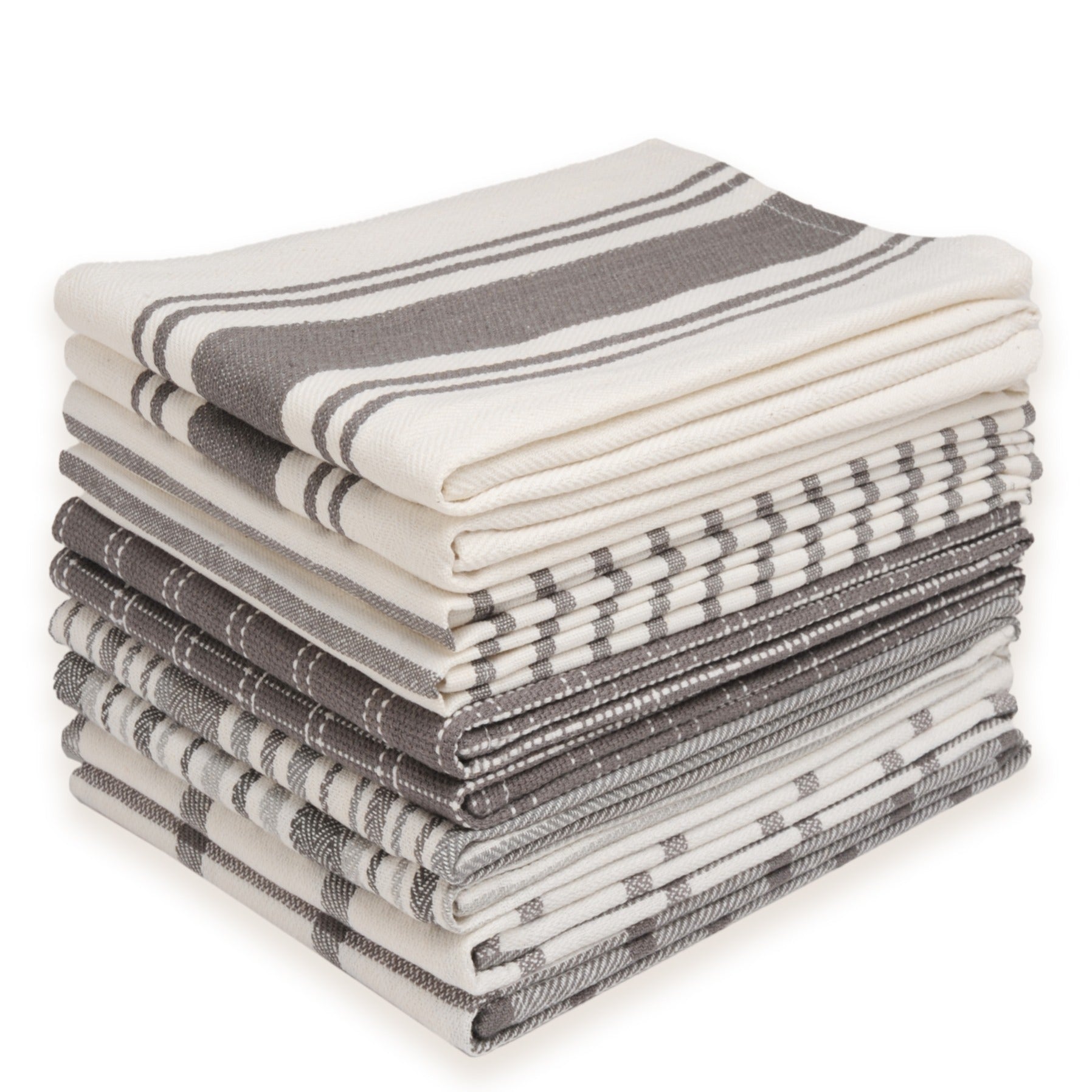 10 Pack 100% Cotton Kitchen Towels - Flat Weave, Absorbent & Durable Dish Towels for Cooking, Cleaning & Drying - Perfect for Christmas & Holiday Kitchens