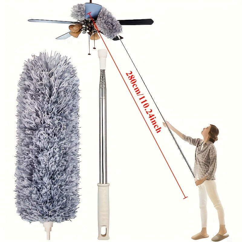 Ceiling Mop, Adjustable And Bendable Microfiber Duster Mop - Washable, Reusable Cleaning Tool for High Ceilings, Furniture, And Cars, 3 Red Thumbs-Up Symbols of Approval