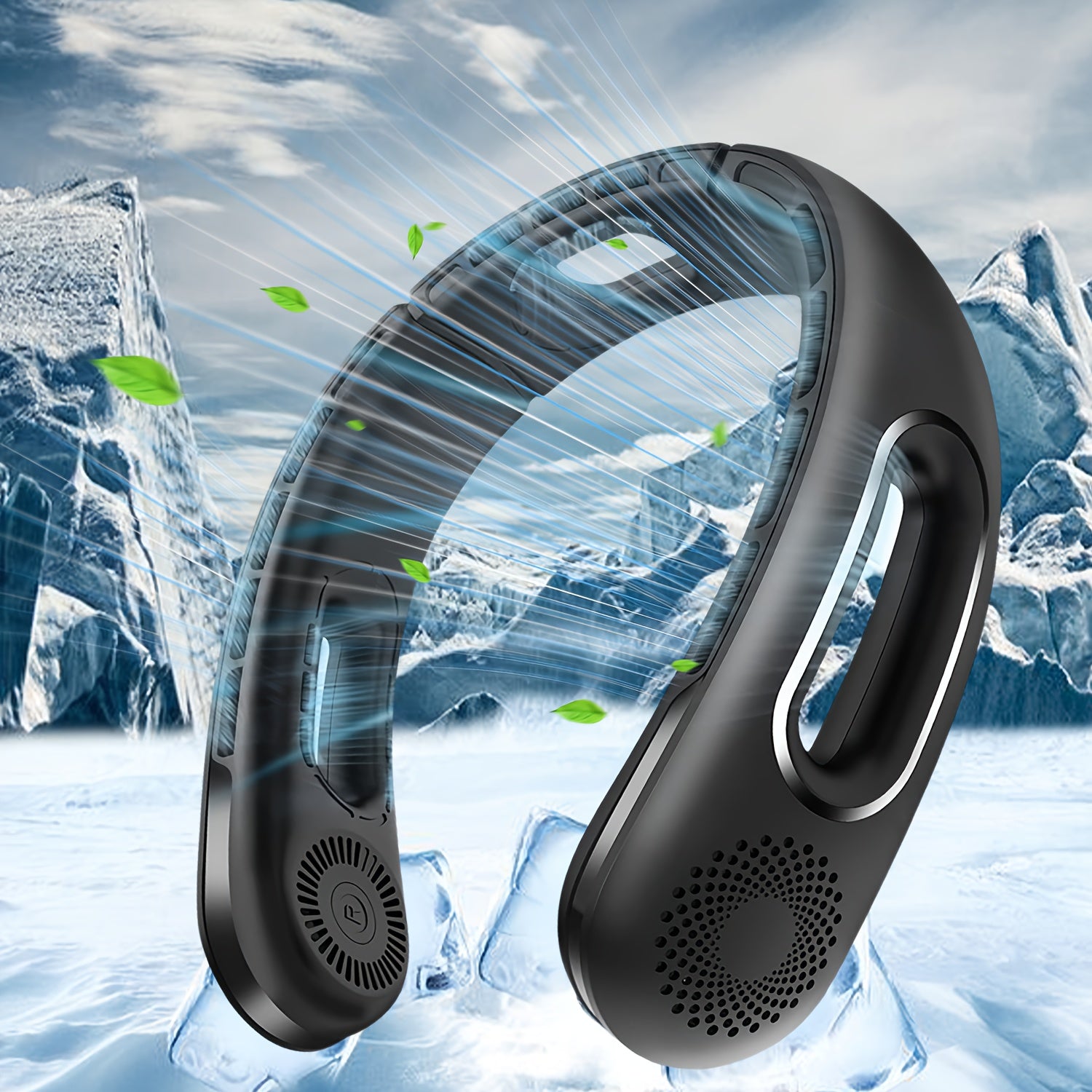 Portable Neck Fan, 360° Cooling Hands-Free Bladeless Fan, Long-Lasting 16H Battery, 3 Speeds, USB Rechargeable, Wearable Personal Fan for Women & Men, Travel, Office, Outdoor
