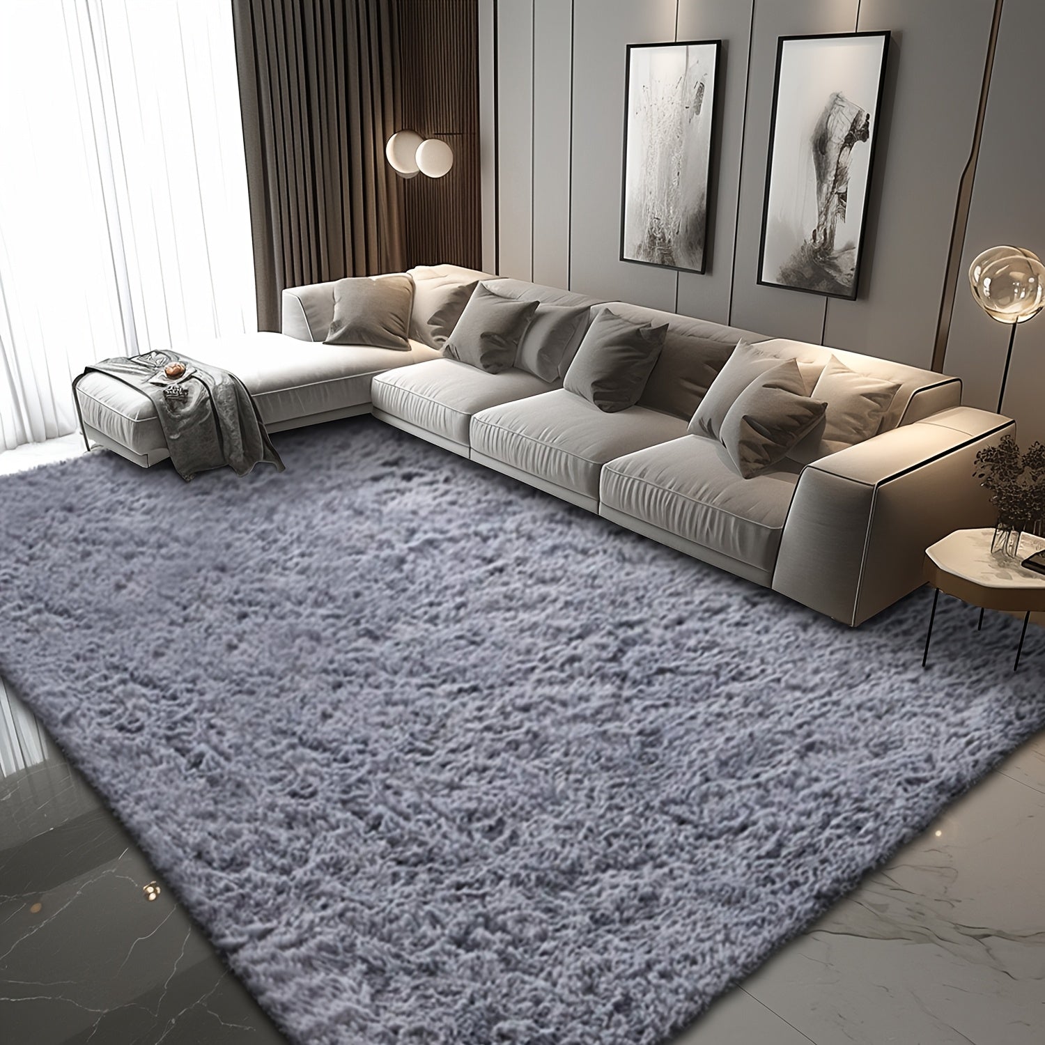 Super Soft Shaggy Area Rug for Living Room, Ultra-Plush Cozy Bedroom Carpet, Thick And Fluffy Rug Floor Mat for Home Decor. Super Warm Living Room Carpet for Winter, Housewarming Gift.