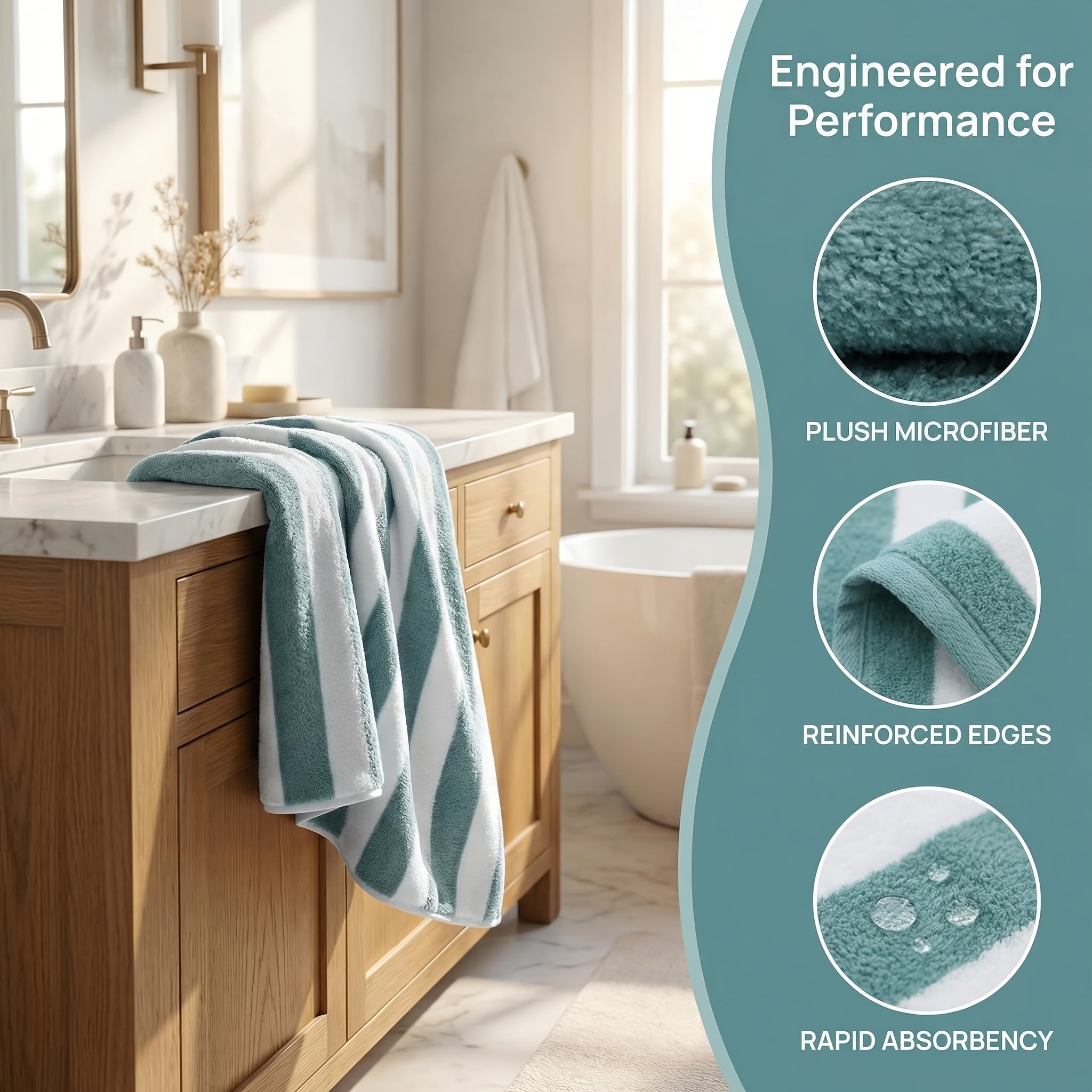 10pcs/3pcs/1pc Towel Set, No Hair Loss, Super Water Absorption,Ultra-Soft Microfiber Beach Towels for Adults, Super Soft Five-star Hotel Standard Two-color Striped Interval Bath Towel Combination(11.81x11.81inch, 13.78x29.53inch, 27.56x55.12inch)