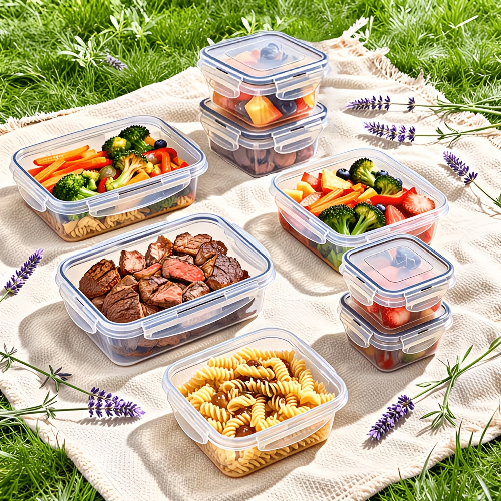 24/40/48pcs Sealed Food Storage Containers, Outdoor Picnic, Lunch Box, Microwave, Oven - Perfect for Salads, Fruits, Vegetables, And Sandwiches, Lunch Box | Sealed Storage | Durable, Food Storage Container (12/20/24 Lids And 12/20/24 Containers)