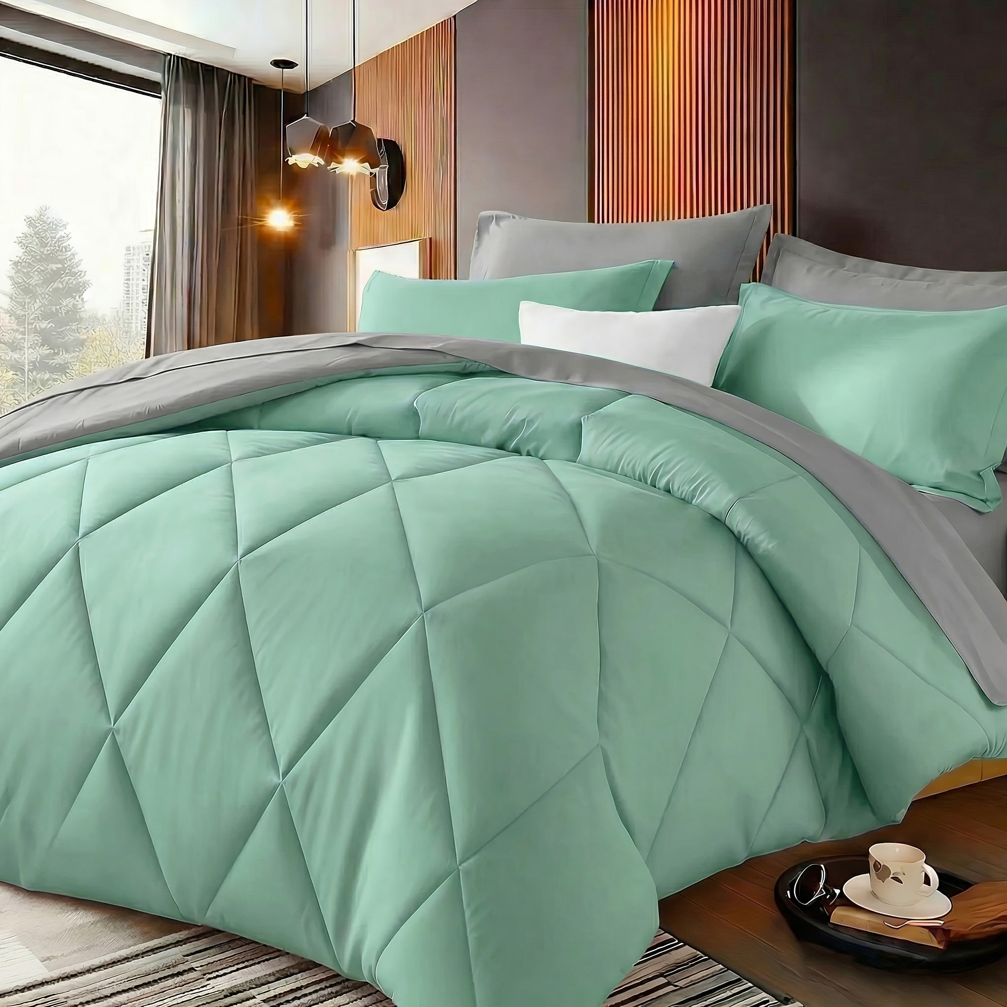 2/3pcs Solid Color Diamond Pattern Large & Extra-Large Bed Sheet Sets Soft Comfortable And Ultra-fine Fiber Filled Lightweight Fabric Breathable Quilt Easy to Take Care Of Equipped with Quilts And Pillowcases Luxurious Quality & Ideal Gift