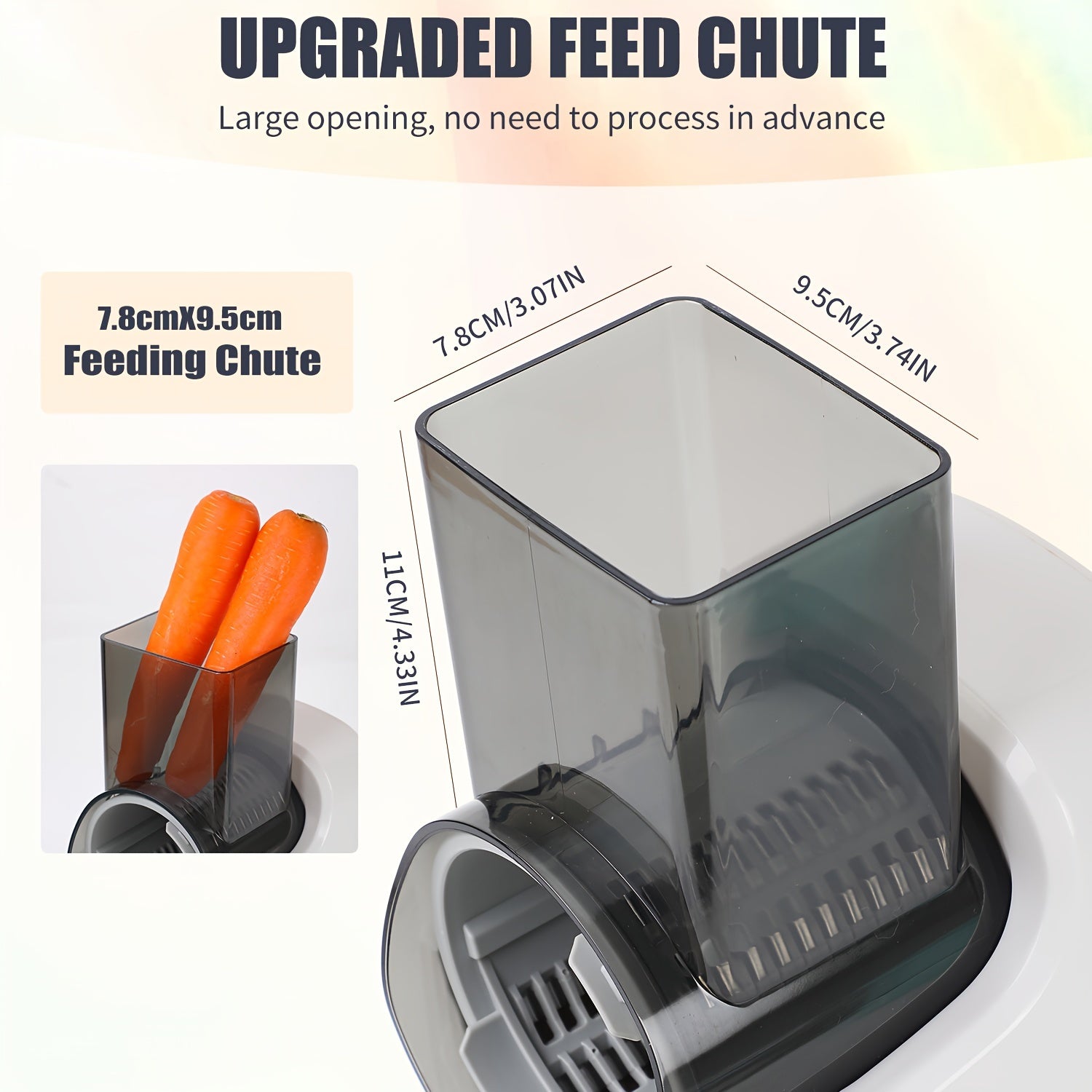 Electric Cheese Grater, Electric Slicer Shredder, Electric Vegetable Slicer Salad Maker, Fruit Cutter, Food Processor Spiralizer for Fruits Veggies with Multi Cone Blades, Stainless Steel, White