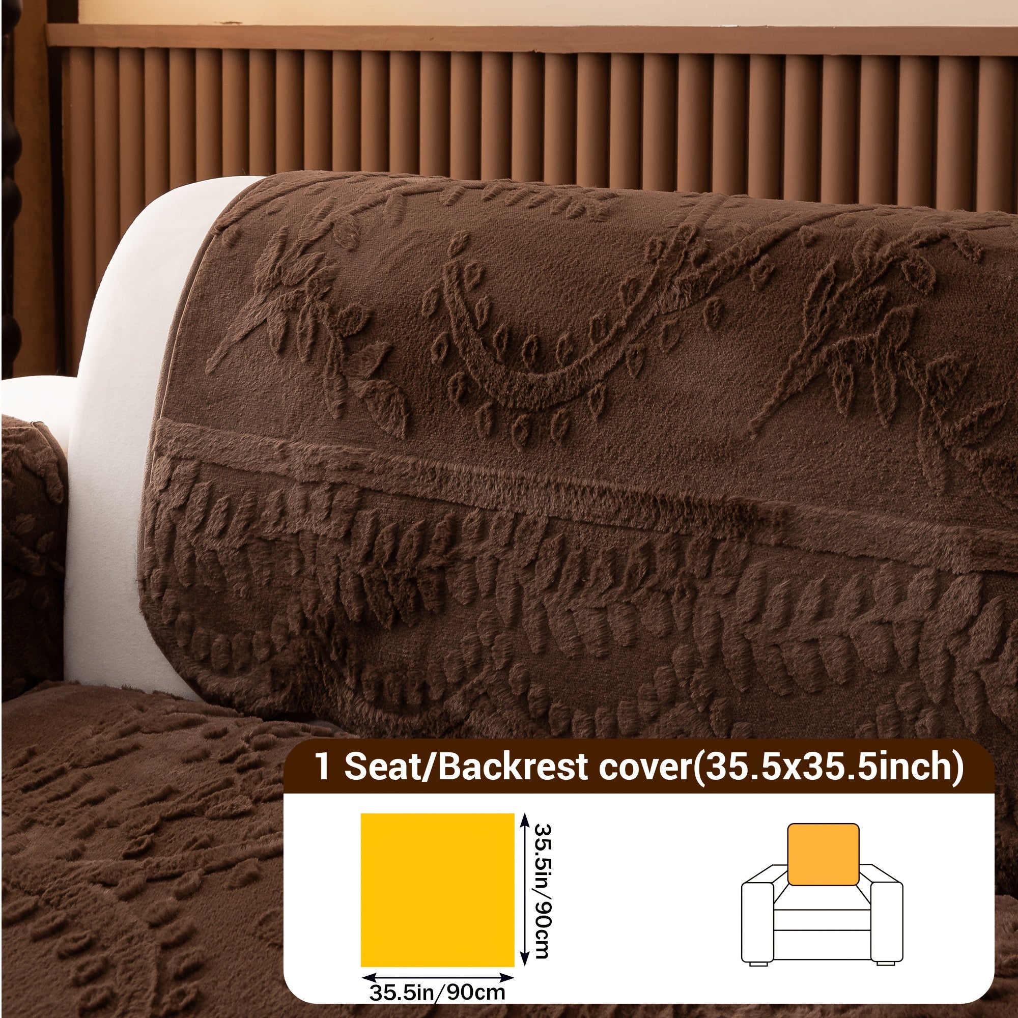1pc Thickened Quilted Machine Washable Sofa Cushion, Faux Rabbit Fur Comfort Warm Non-slip Plush Sofa Cover, Breathable and Comfortable Pet-friendly for Bedroom, Office, Living Room, Suitable for 2/3/4-seater Sofa, Home Winter Decor, Christmas Gifts