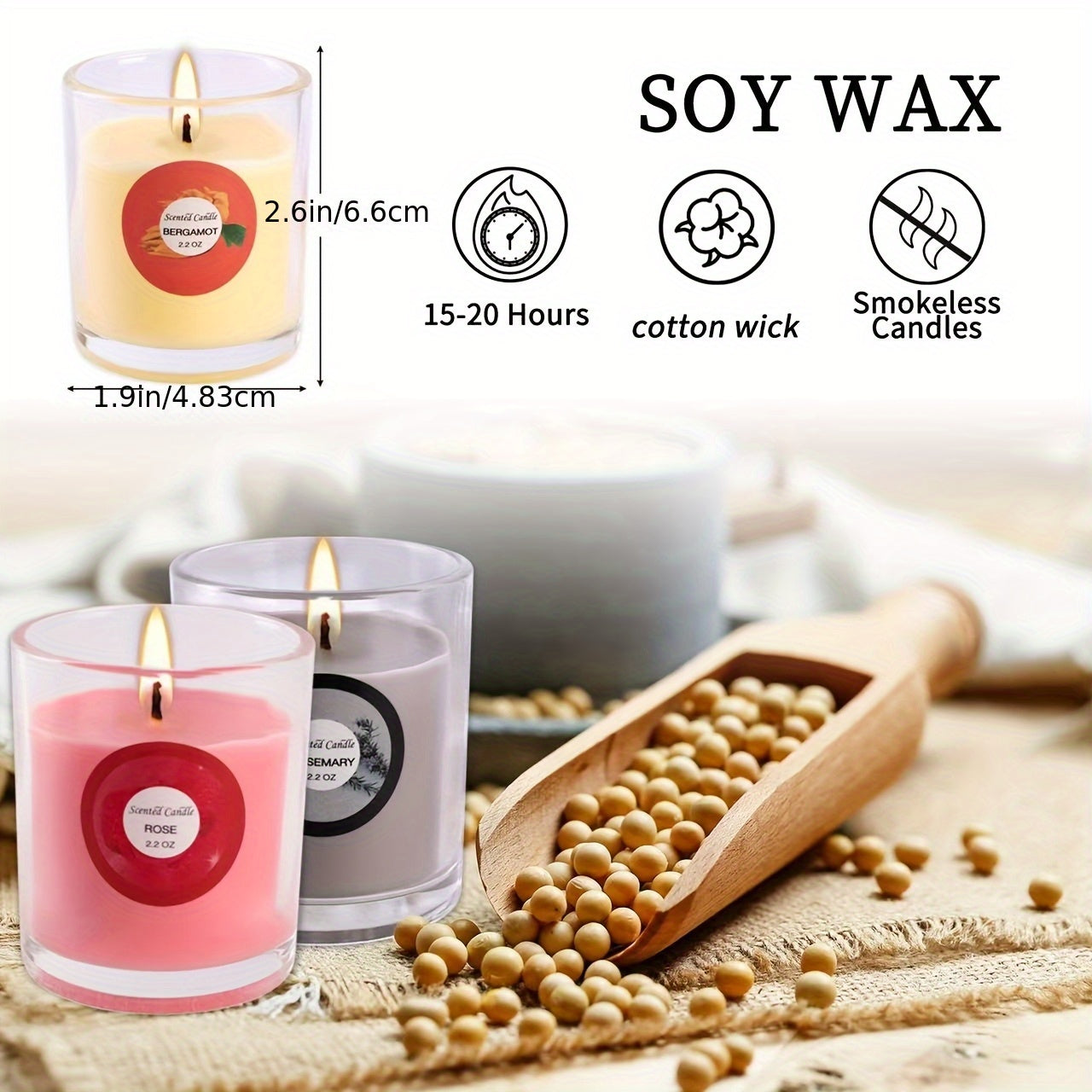 20 Packs Of Scented Candles, 10 Scents, Soy Wax Glass Jar Candles, Strongly Scented Candles Gift Set For Ladies Birthday, Mother'S Day, Christmas, Valentine'S Day, Etc.