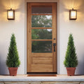 Outdoor Artificial Topiary Cedar Tree - 1pc/2pcs Fake UV Rated Potted Plants - 3/4/5FT Faux Pine Bushes And Shrubs For Front Porch Home Office Decor