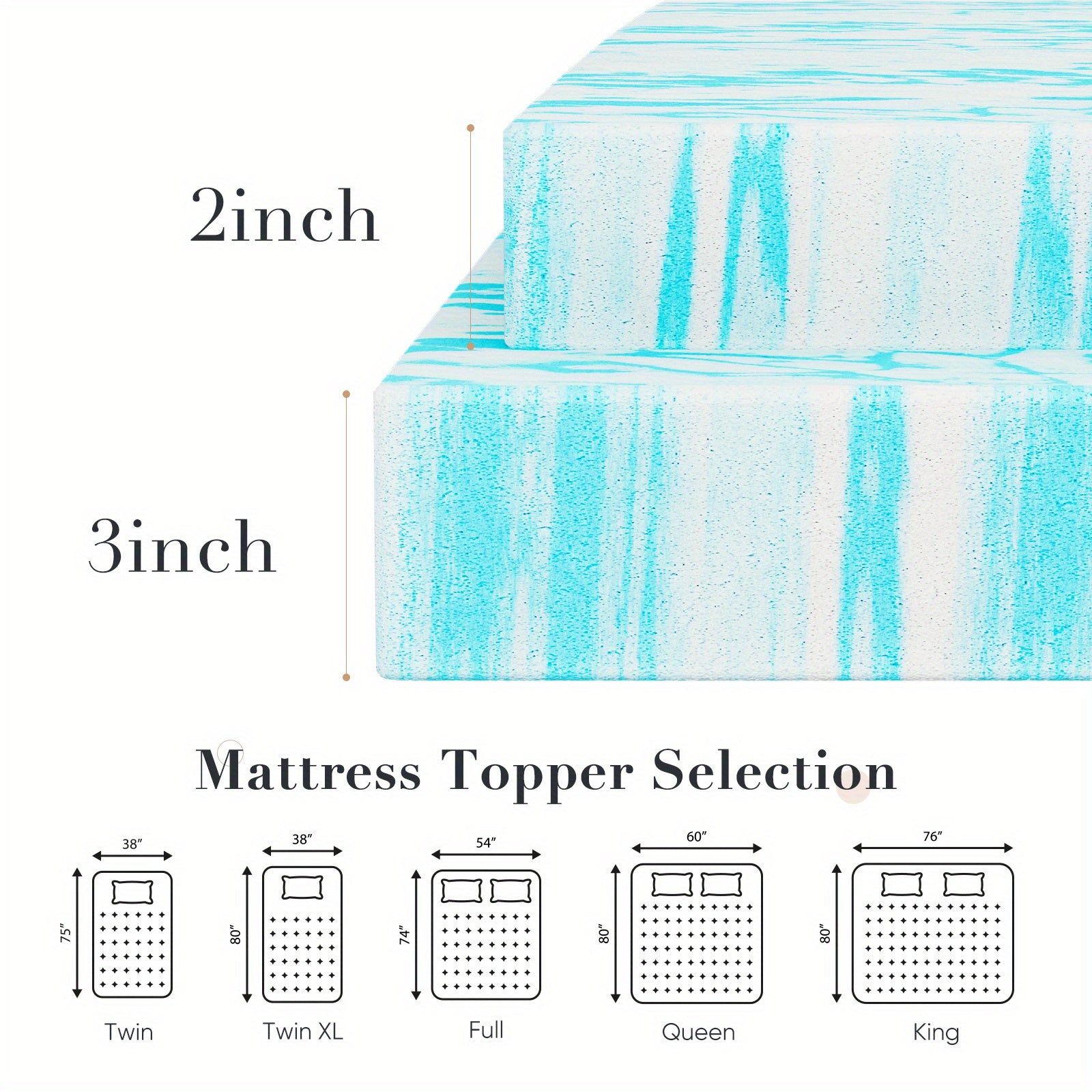 1 P Ergonomic Cooling Gel Swirl Mattress Lightweight, Comfortable, Breathable, Mattress, Comfort Mattress/ 1 Ergonomic Foam Neck Pillow Neck Support Pillow; Buy Separately/ Combined