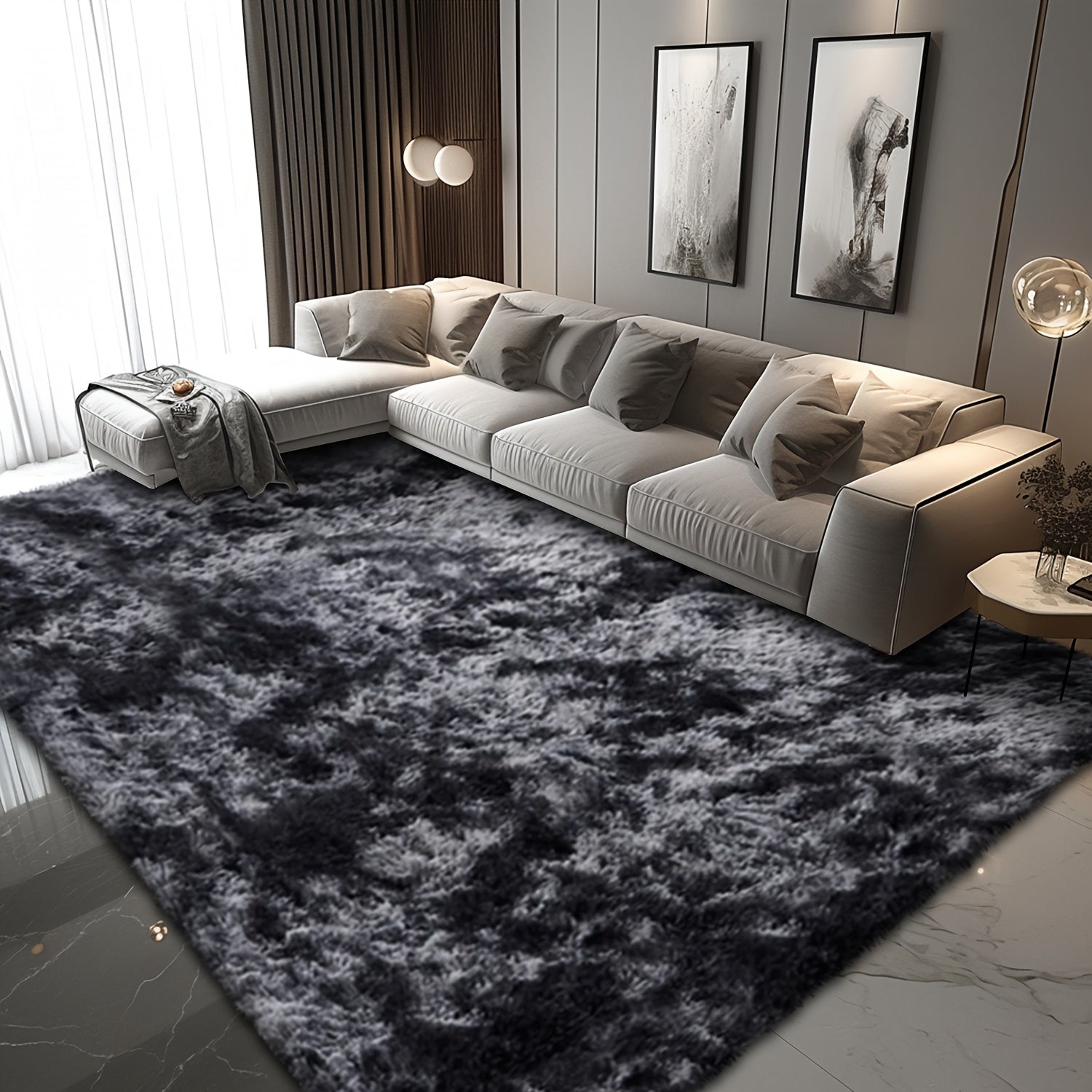 Super Soft Shaggy Area Rug for Living Room, Ultra-Plush Cozy Bedroom Carpet, Thick And Fluffy Rug Floor Mat for Home Decor. Super Warm Living Room Carpet for Winter, Housewarming Gift.