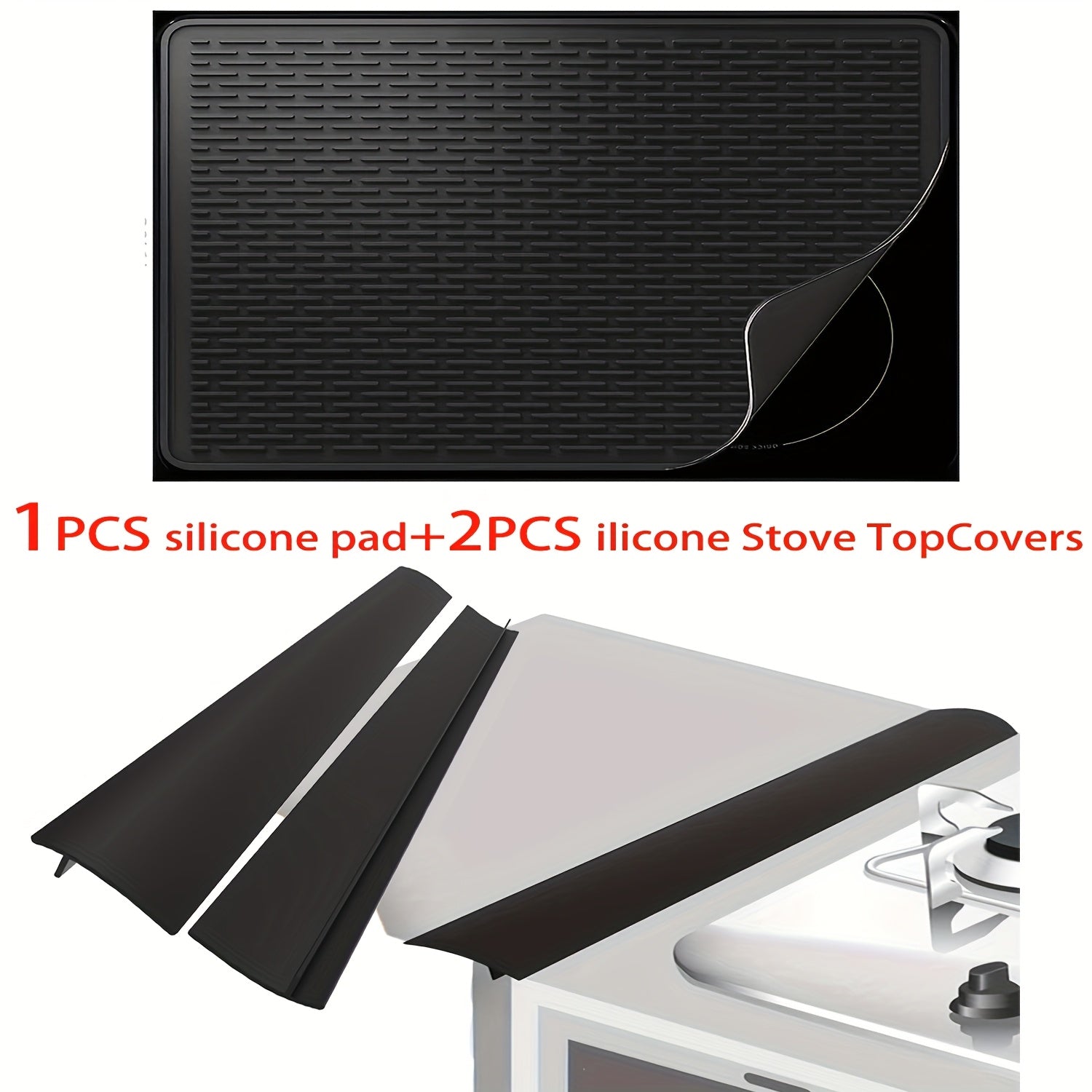 1/2pcs[28x20 Inch Silicone Stove Top Cover] Heat-Resistant Silicone Stove Top Cover Mat & Protector | 28x20 Inch Glass Cooktop Guard, Dish Drying Mat for Gas & Electric Stoves, Scratch-Resistant Kitchen Counter Protector Dish Drying Mats