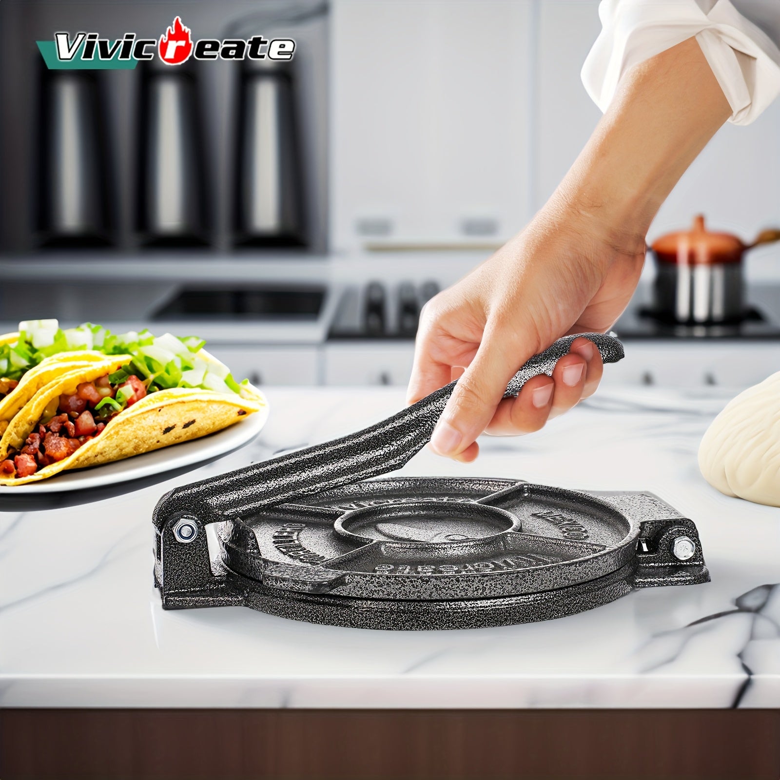 Vivicreate Tortilla Press, Tortilla Maker, Dough Press, Flour Tortilla press, Rotis Press, Quesadilla, Tortilla Makers (7.5 inch)