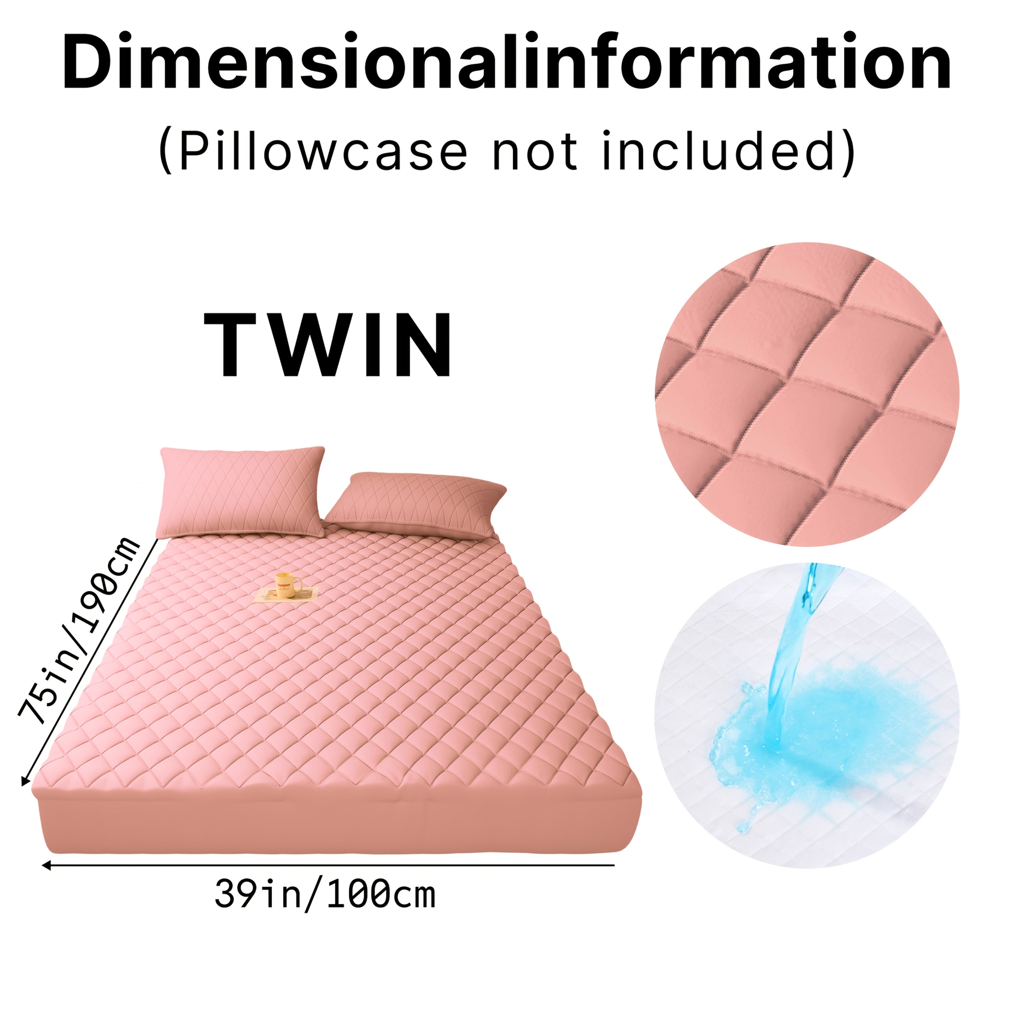 1pc Waterproof Non-Slip Kids & Children Mattress Protector, Solid Color Quilted Bed Cover with 9-15 Inches Deep Pocket, Effective Barrier & Breathable Bedding, Ideal for Bedroom, Guest Room And Hotel, Available In Random Colors (No Pillowcases)