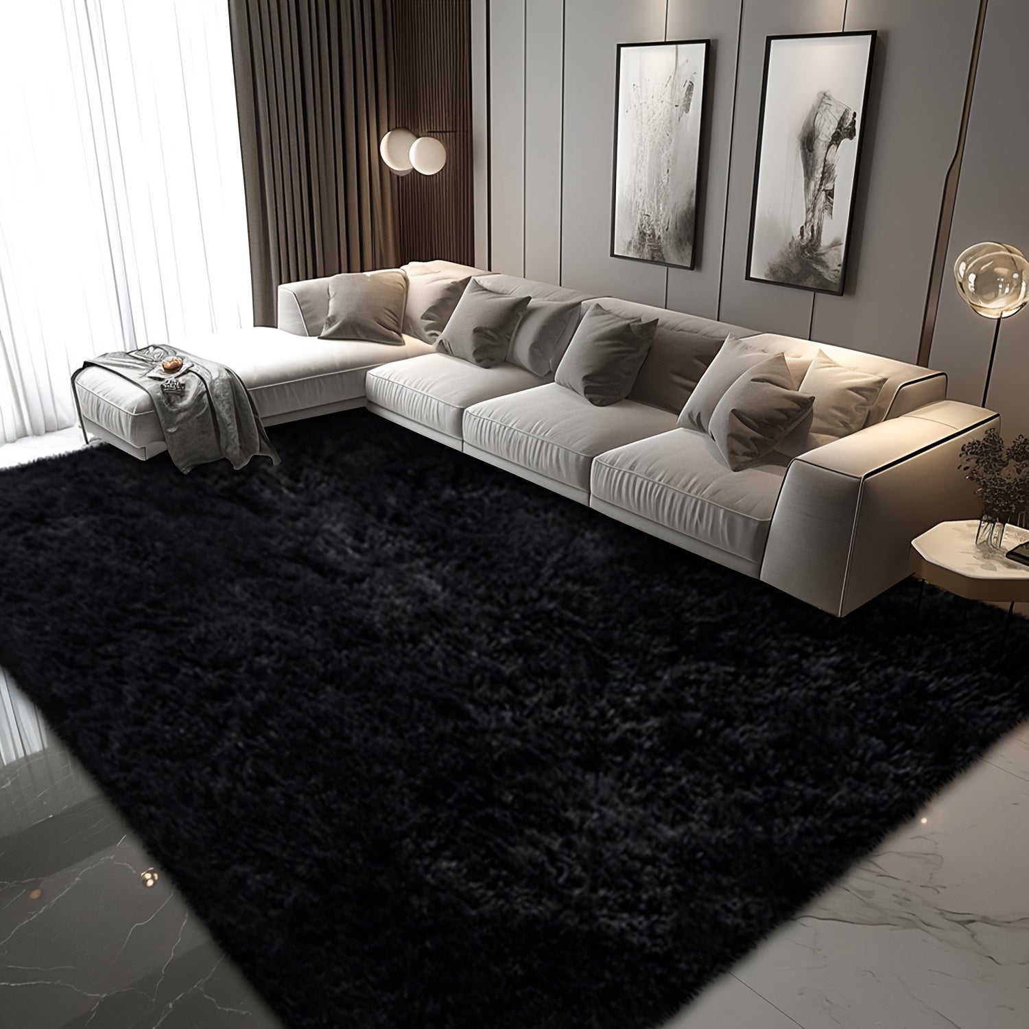 Super Soft Shaggy Area Rug for Living Room, Ultra-Plush Cozy Bedroom Carpet, Thick And Fluffy Rug Floor Mat for Home Decor. Super Warm Living Room Carpet for Winter, Housewarming Gift.