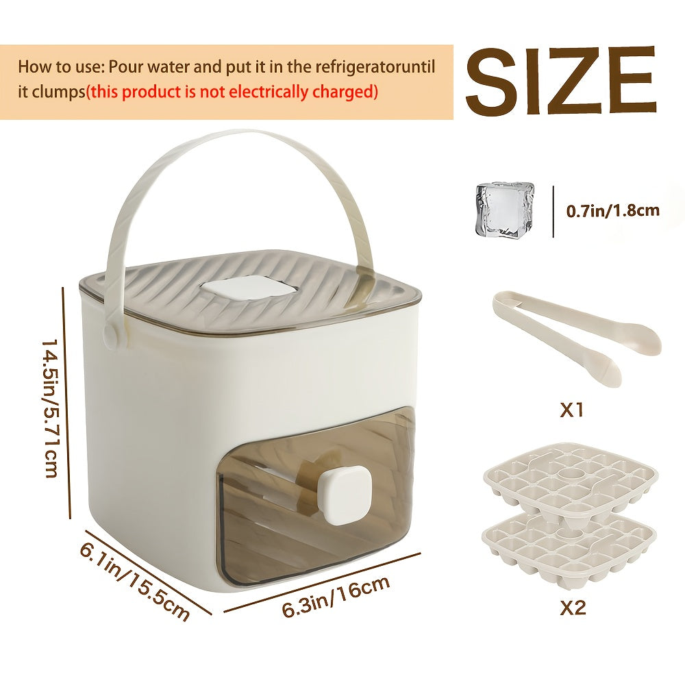 48-Compartment Cube of Ice Mold, Ice Box Cube of Ice Tray, Easy Capping - Double Layer, Food Grade Plastic Storage Tray - Portable Design for Beverages, Tea & Coffee, Essential Kitchen Gadget, Cube of Ice Tray with Lid, Novelty Cube of Ice Trays