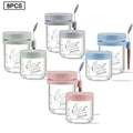 4/6pcs(16oz), 8pcs(4pcs 16oz+4pcs 4oz), 12pcs(6pcs 16oz + 6pcs 4oz), Overnight Oats Containers with Lids And Spoons, Glass Mason Overnight Oats Jars, Large Capacity Airtight Jars for Milk, Cereal, Fruit