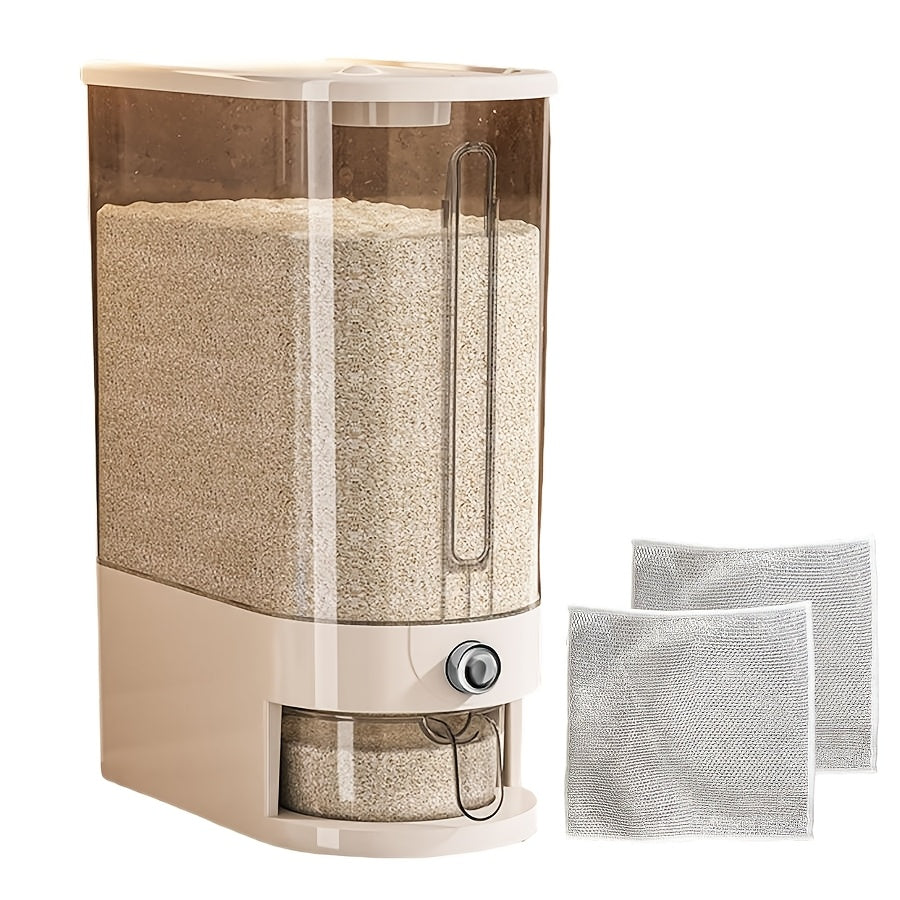 Insect-Proof Moisture-Proof Sealed Large-Capacity Rice Container 11Lbs/22Lbs Quantitative Rice Storage Bucket with Measuring Cup Flip-Top Food-Grade Durable PET Flour Storage Box Home Kitchen Fashion Organization Grain Storage Organizer, PP Material
