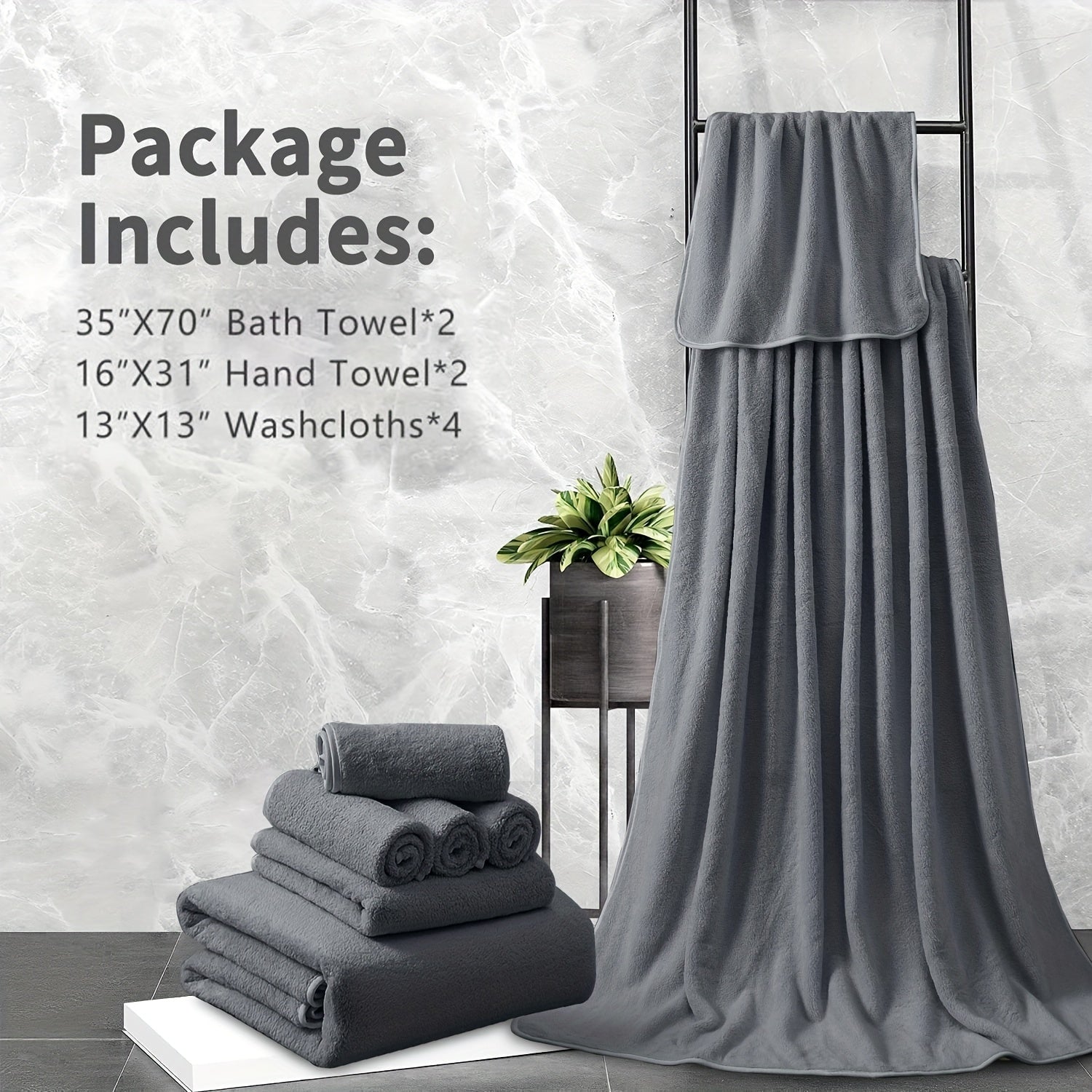8pcs Extra Large Bath Towels Set 35" X 70", Premium Towel Set for Bathroom Gym Oversized Bath Sheet Ultra-Soft Luxury Thick Lightweight Highly Absorbent Fast Dry Towel for Daily Use, 750GSM