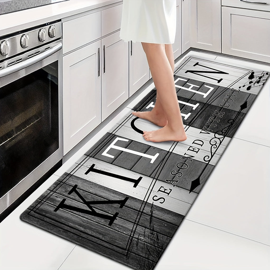 High-Quality Printed Absorbent Kitchen Mat - Made From Slip-resistant, Durable Material; Ideal for Kitchen Door Mats, Hallway Mats, Entryway Decor, Modern Kitchen Mats, Laundry Room Mats, And Kitchen Carpet Mats