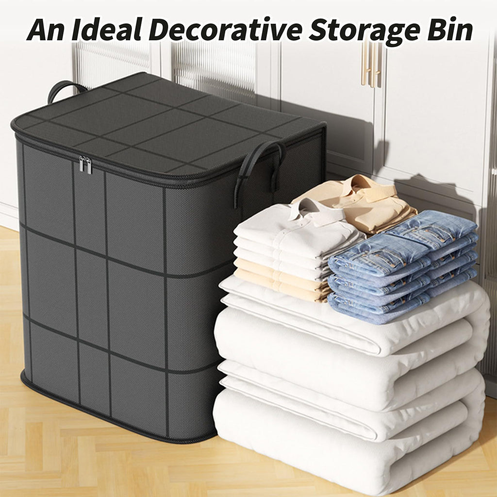3-Pack Large Clothing Storage Bags - Thickened Foldable Wardrobe Organizer Bags with Reinforced Handles And Zipper Closure, Space-Saving Storage Bags for Clothes And Bedding, Suitable for Wardrobes, Under Beds, Moving, Home Organization, Design