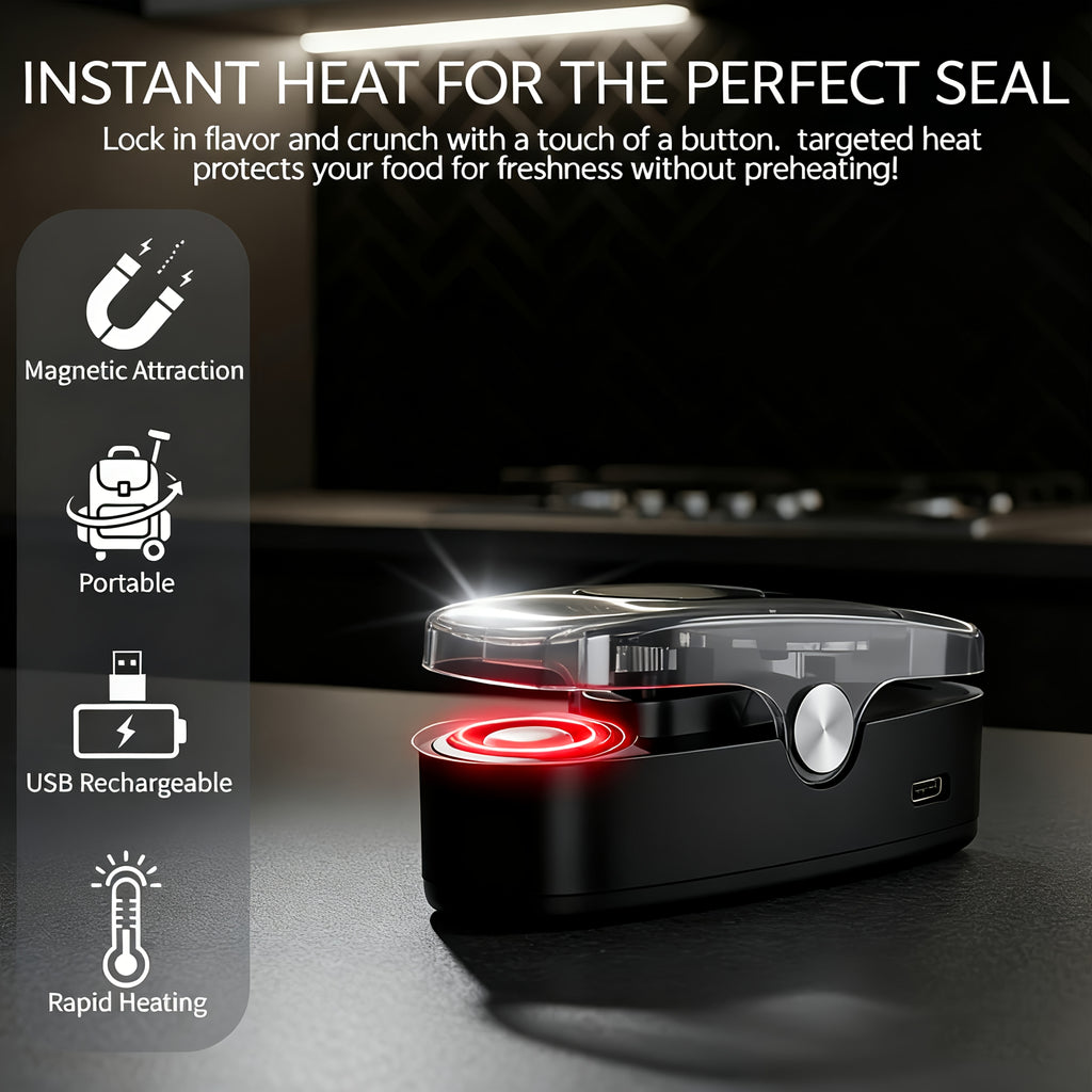 2-in-1 USB Rechargeable Heat Sealer with Built-In Cutter, Bag Closer Keep Snacks Fresh to Carry &Store, Portable Packaging Food Plastic Bags Sealer Machine for Easy Kitchen Organization, Food Storage, Efficient Sealing Bag Closure, Gift for Christmas