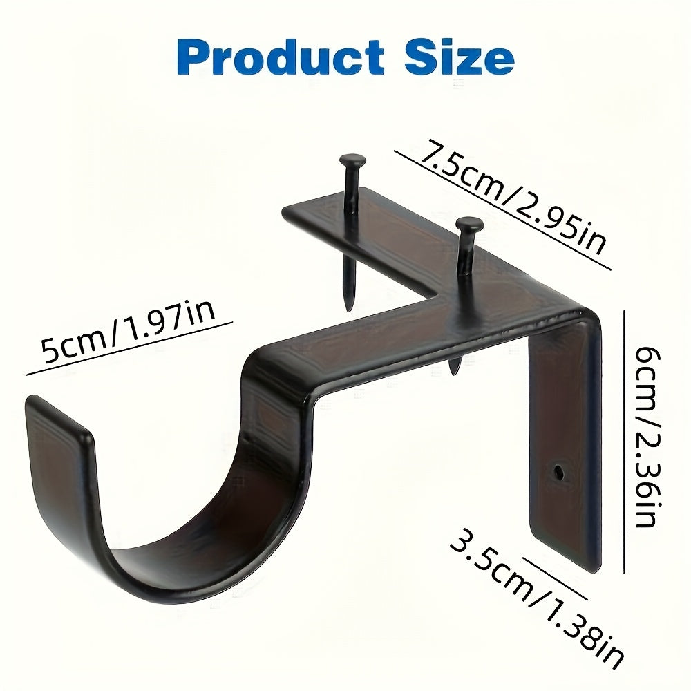 4/8pcs No-Drill Curtain Rod Bracket, Adjustable Curtain Rod Holder with Easy Installation, Heavy-Duty Window Curtain Support with Wall-Mounted Design, Ideal for Living Room, Bedroom, And Doors