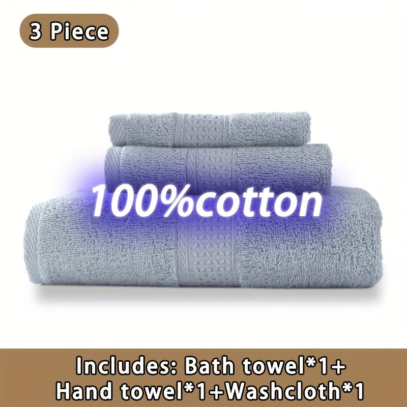 100% Cotton Bath Towel Set (3/6pcs) - Ultra-Soft, Highly Absorbent, Durable - Ldeal for Hotel, Home, Shower, Spa, Sanua - Multiple Color Options, Valentines Gift For Lovers