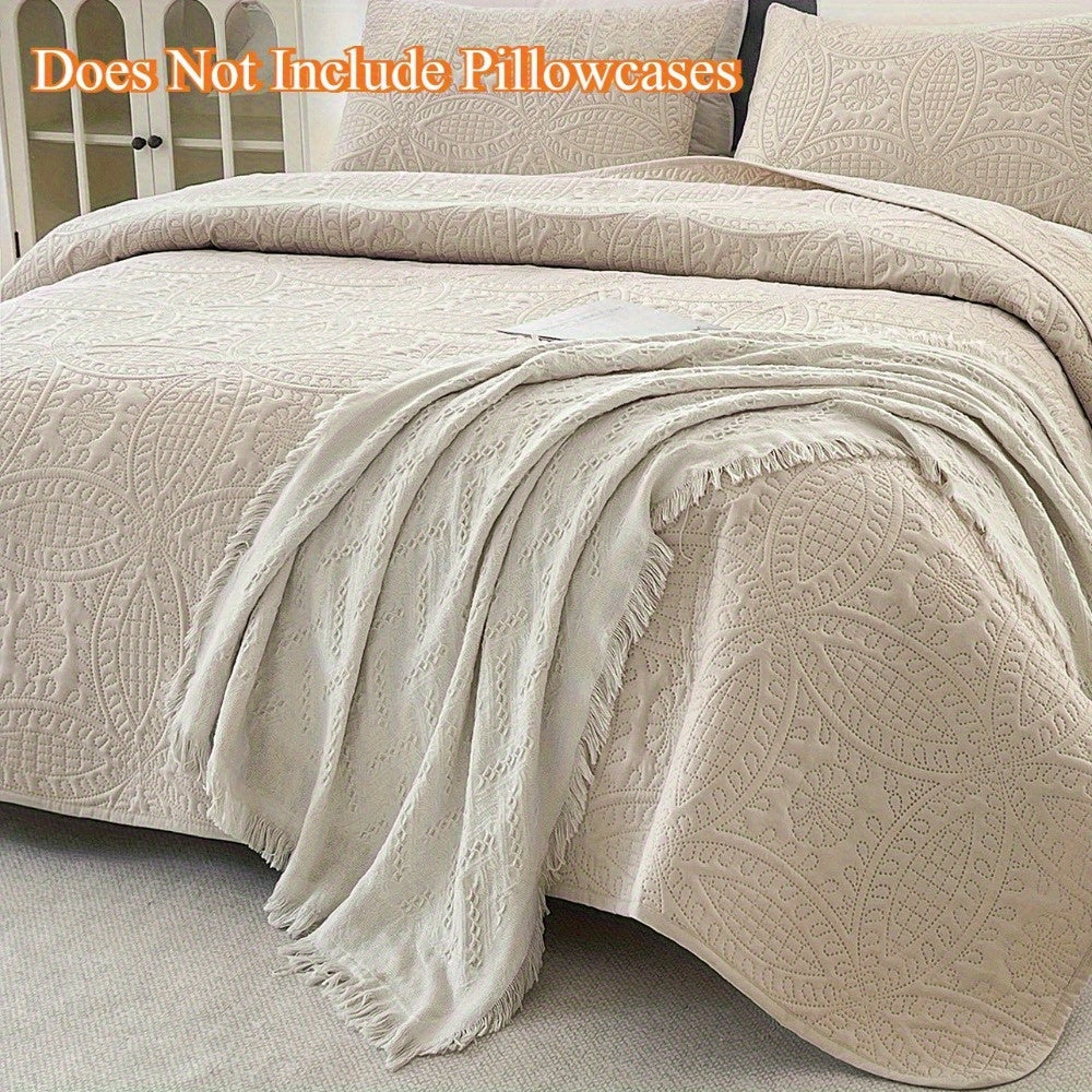 1pc Lightweight All-Season Bedspread - Soundwave Technology Embossed Coin Pattern, Soft & Breathable, Non-Slip Design for Bedroom/ Dorm/ Guest Room Choose from 6 Stylish Colors(Excludes Pillowcases)