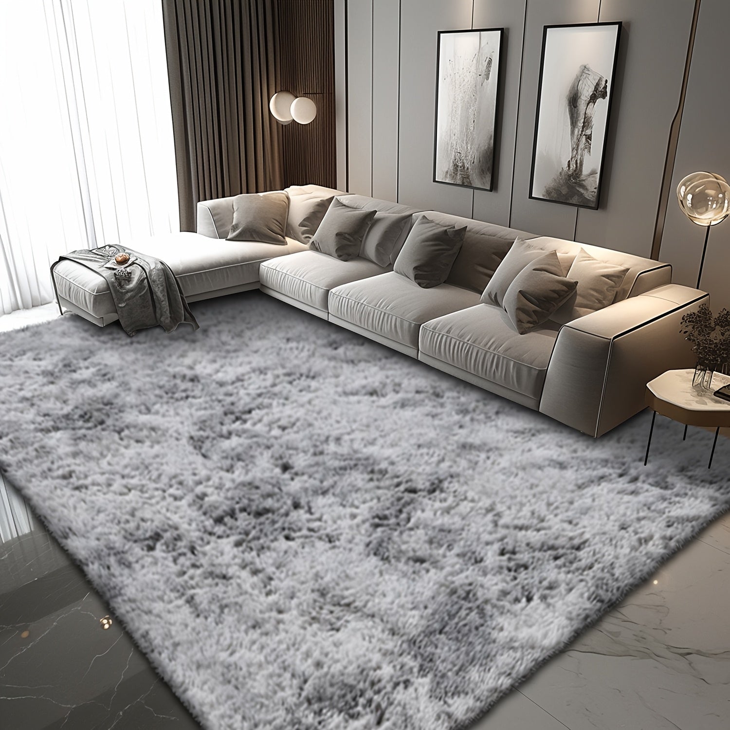 Super Soft Shaggy Area Rug for Living Room, Ultra-Plush Cozy Bedroom Carpet, Thick And Fluffy Rug Floor Mat for Home Decor. Super Warm Living Room Carpet for Winter, Housewarming Gift.