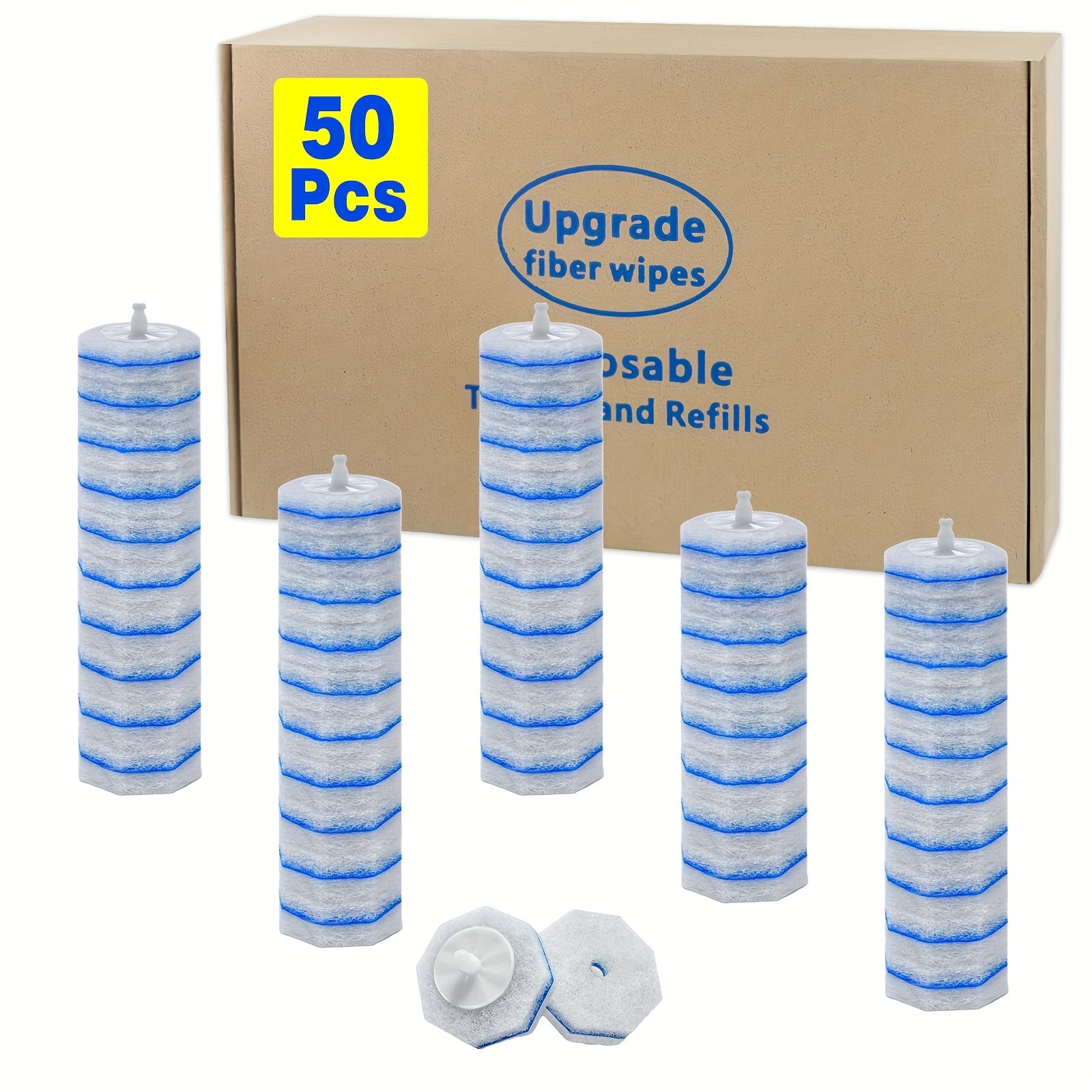 119/50/19-count Toilet Wand Refills for Cloroxs, Disposable Toilet Brush Refills Replacement, Toilet Bowl Cleaner Wand Refills, Upgraded Fiber Toilet Brush Head for Bath & Toilet Bowl Deep Cleaning