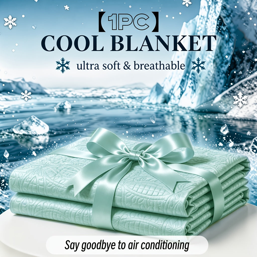Single-piece Summer Cooling Blanket, Bamboo Fiber Cooling Blanket, Double-Sided Cooling Fabric, Soft Against Skin, Breathable and Smooth, Suitable for Hot Sleepers and Night Sweaters, Machine Washable, Random Colors Available