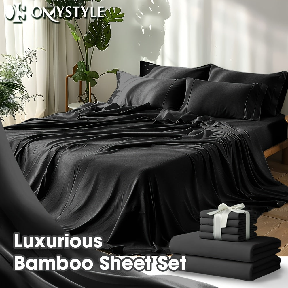 Premium 2000TC Cooling Sheet Set - Y Bamboo Bed Sheet Set - Ultra Soft Queen Size Sheet Set for Hot Sleepers, Light Beige-Friendly, 16 Inch Deep Pocket - Shrink, Fade Wrinkle Resistant