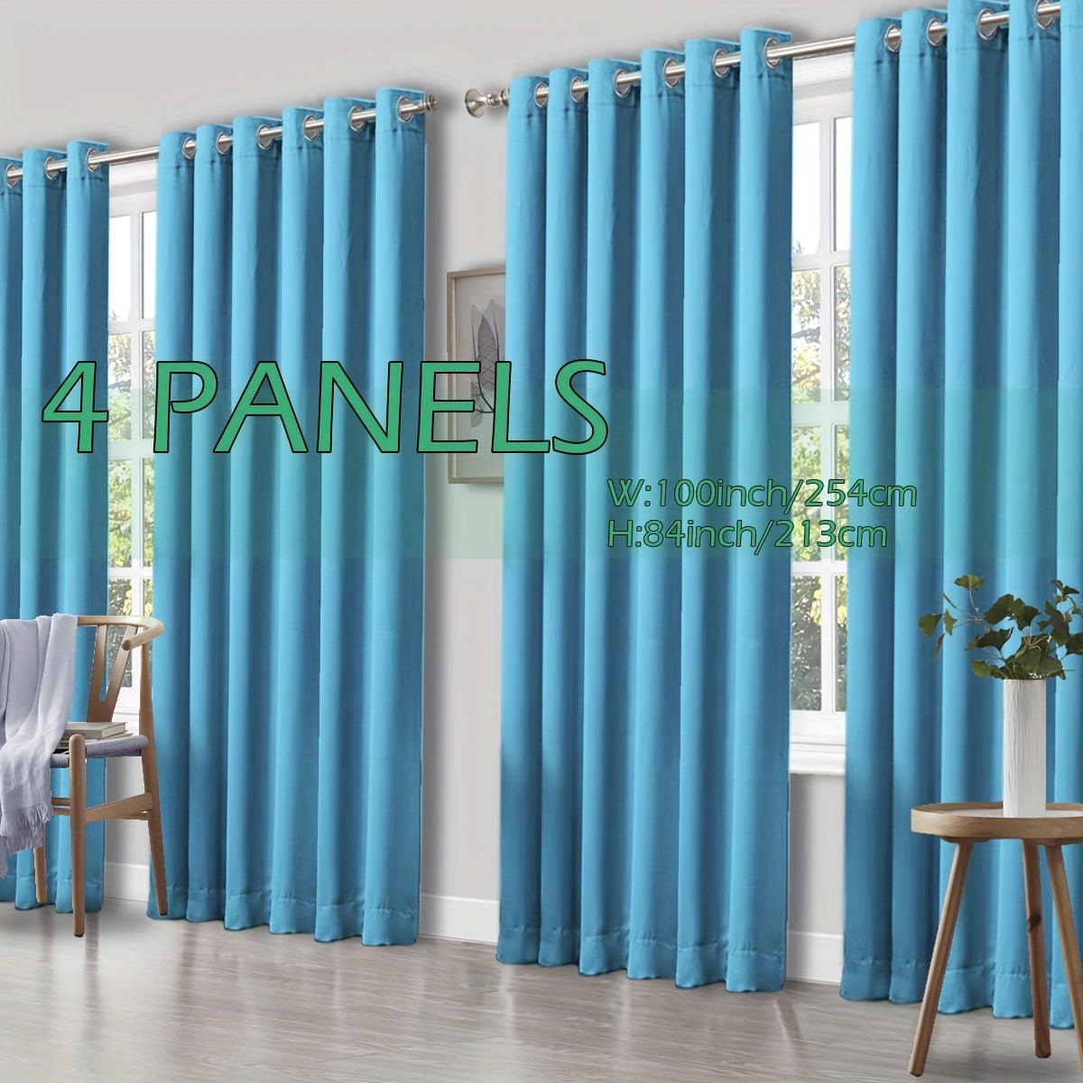 4 Panels Thermal Insulated Blackout Curtains - Triple Weave Thermal Insulation & Light Blocking, Solid Grommet Top, Polyester/ Linen-like Fabric, Deep Red for Bedroom, Living Room, Office - Window Drapes for Complete Darkness & Comf