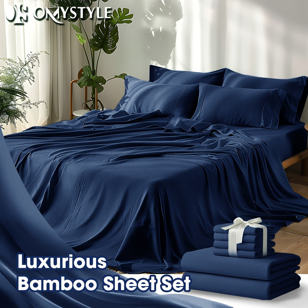 Premium 2000TC Cooling Sheet Set - Y Bamboo Bed Sheet Set - Ultra Soft Queen Size Sheet Set for Hot Sleepers, Light Beige-Friendly, 16 Inch Deep Pocket - Shrink, Fade Wrinkle Resistant