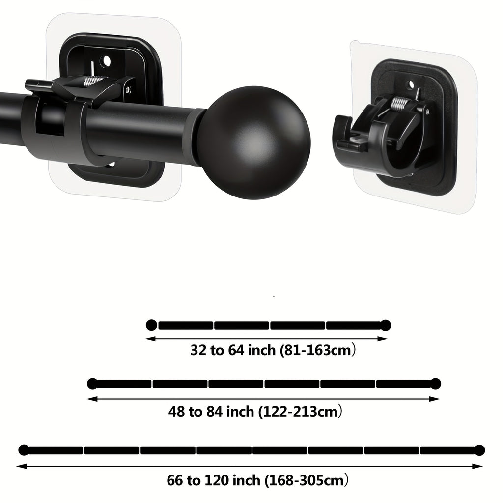 Adjustable Tension Curtain Rods for Curtains Ranging from 32 to 120 Inches, Featuring Damage-Free Installation with Strong Adhesive Brackets, Perfect for Apartments, Dorms, And Renters. on Curtain Rods!