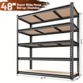 2000LBS Garage Shelving 72''H Storage Shelves Heavy Duty Shelving 5 Tier Metal Shelves For Garage Shelves 35.5"W X72"H X 15.8"D, Adjustable Shelving Unit For Basement Pantry Utility Rack Shelf, Utility Shelves