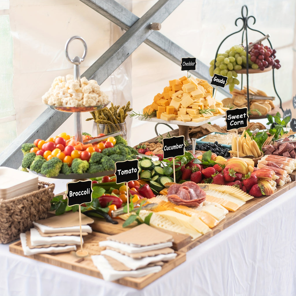 20PCS Elegant Mini Chalkboard Signs with Easel Stand - Perfect for Weddings, Parties, and Events - Includes Table Numbers, Food Signs, and Message Board for School Halloween Halloween,Christmas