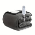 Extra Large Flannel And Electric Blanket with Time And Temperature Control, 10 Hour Auto-Off, 8 Temperature Levels, Queen/King Two Controllers, Throw/Twin/Full with 1 Controller, Machine Washable, PTC+NTC Overheat Protection