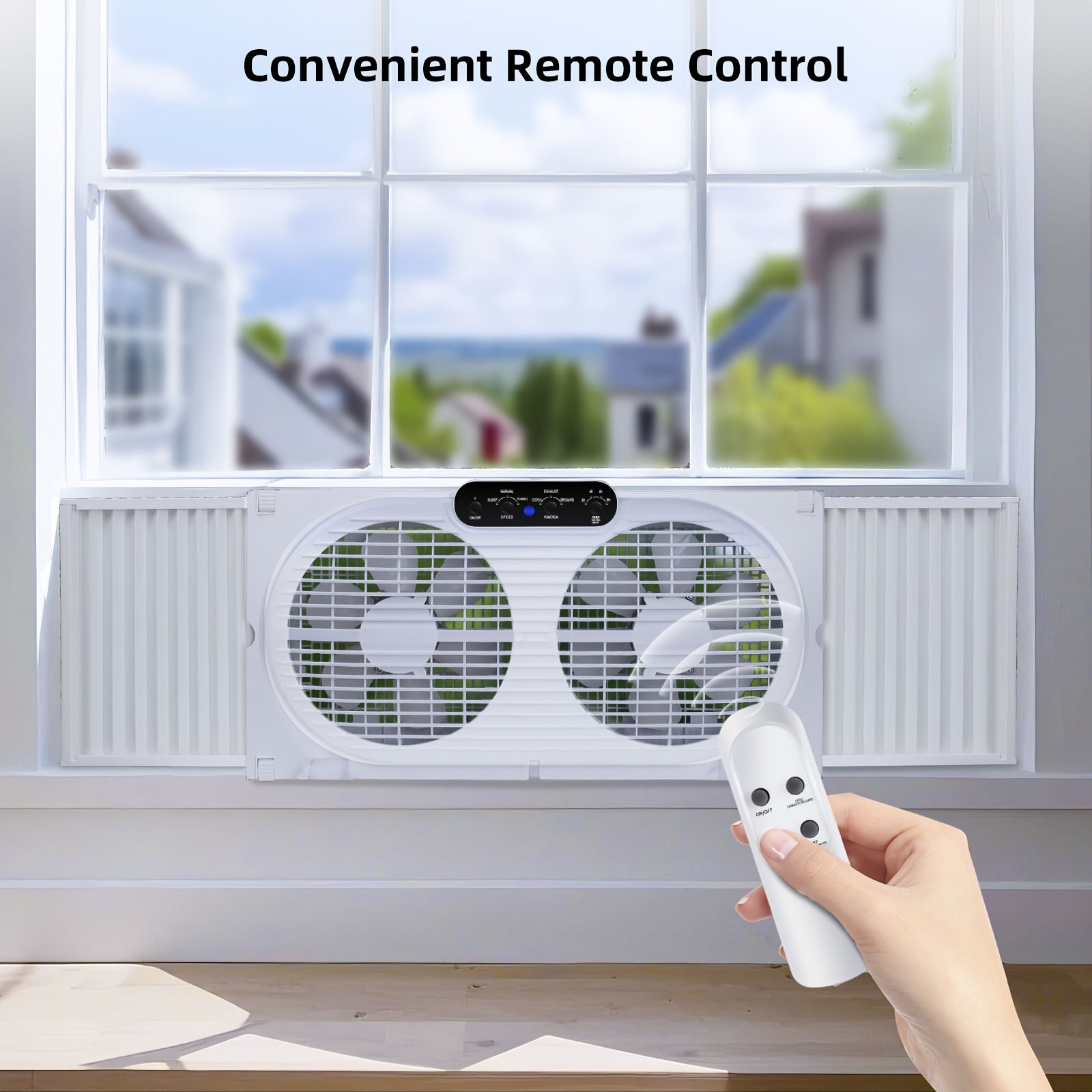 Twin Window Fan with 9-Inch Blades And 2 Speeds, Dual Window Fan with Expandable Width for Home Bedroom