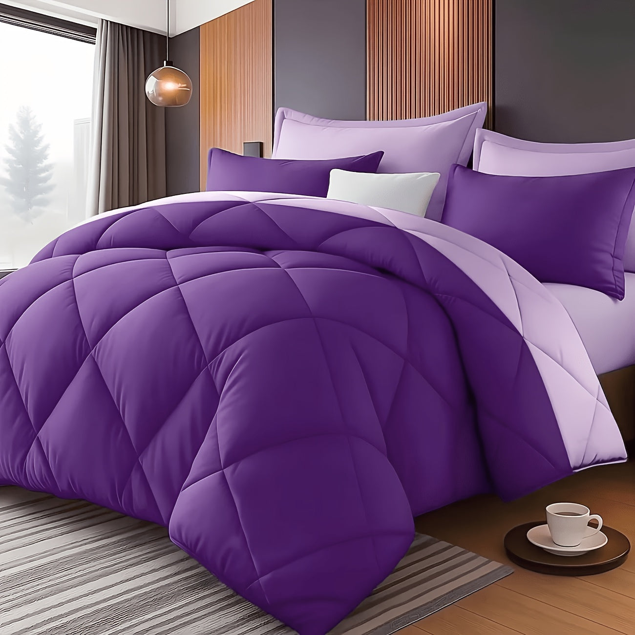 Two/Three Pcs Solid Color Large And Extra-Large Bed Sheet Sets Soft Comfortable And Fiber Filled Lightweight Fabric Breathable Quilt Easy to Take Care of Equipped with Quilt And Pillowcases 1 Quilt, 1/2 Pillowcases, for Bedroom, Random Color