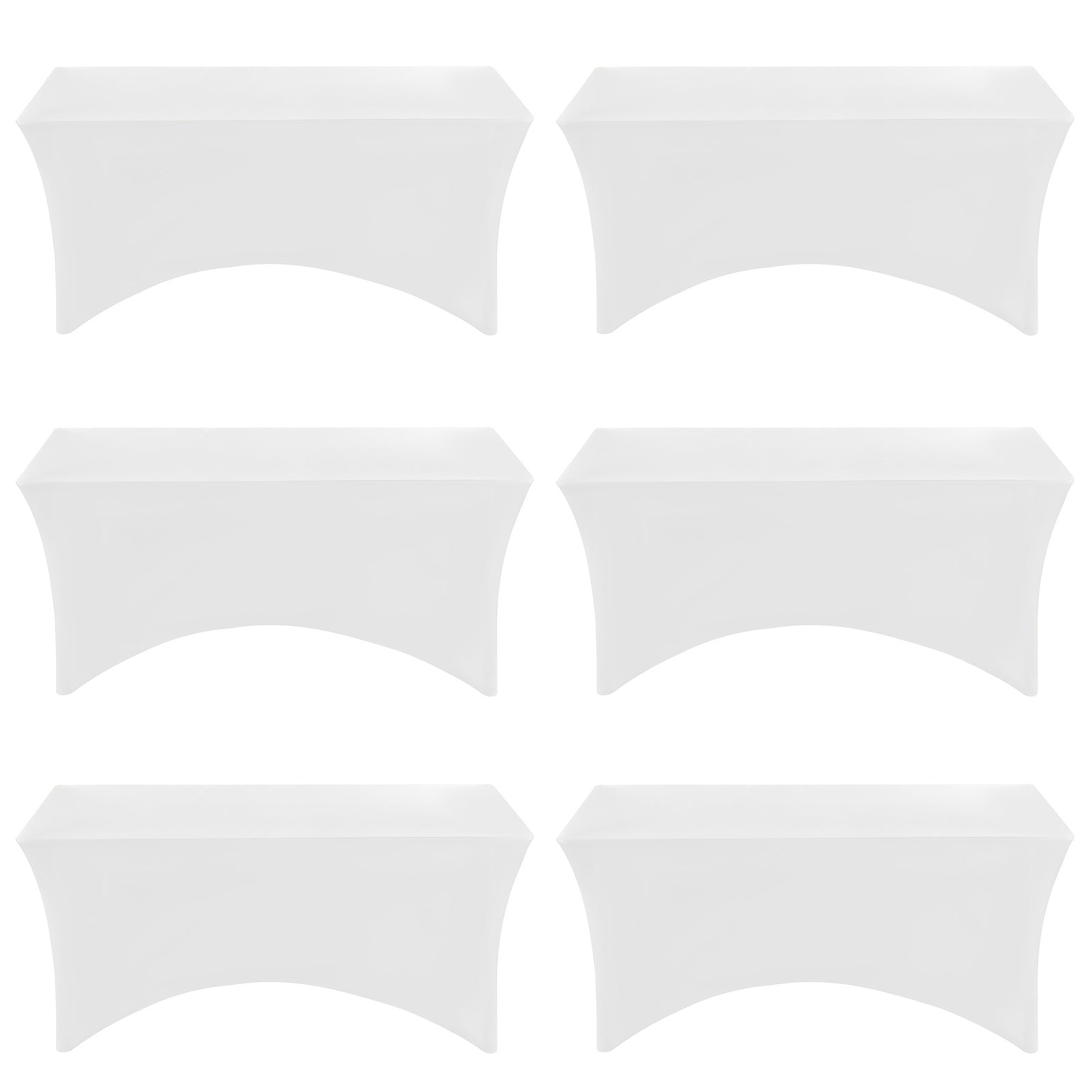 6 Pack 6ft Spandex Table Covers, Fitted Stretch Tablecloths for 6 Foot Rectangular Tables, Wrinkle Resistant Washable Outdoor Table Cloth for Wedding, Party, Banquet, Graduation, Event (Black/White)