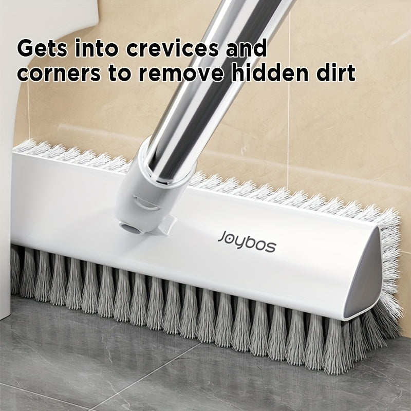 Joybos 52. 4" Heavy-Duty Double-Sided Floor Scrub Brush with V-Shaped Triangle Head - Stiff Bristles for Deep Cleaning Corners, Gaps, Patio, Bathroom, Kitchen & Tile Surfaces, Ergonomic Handle for Easy Storage